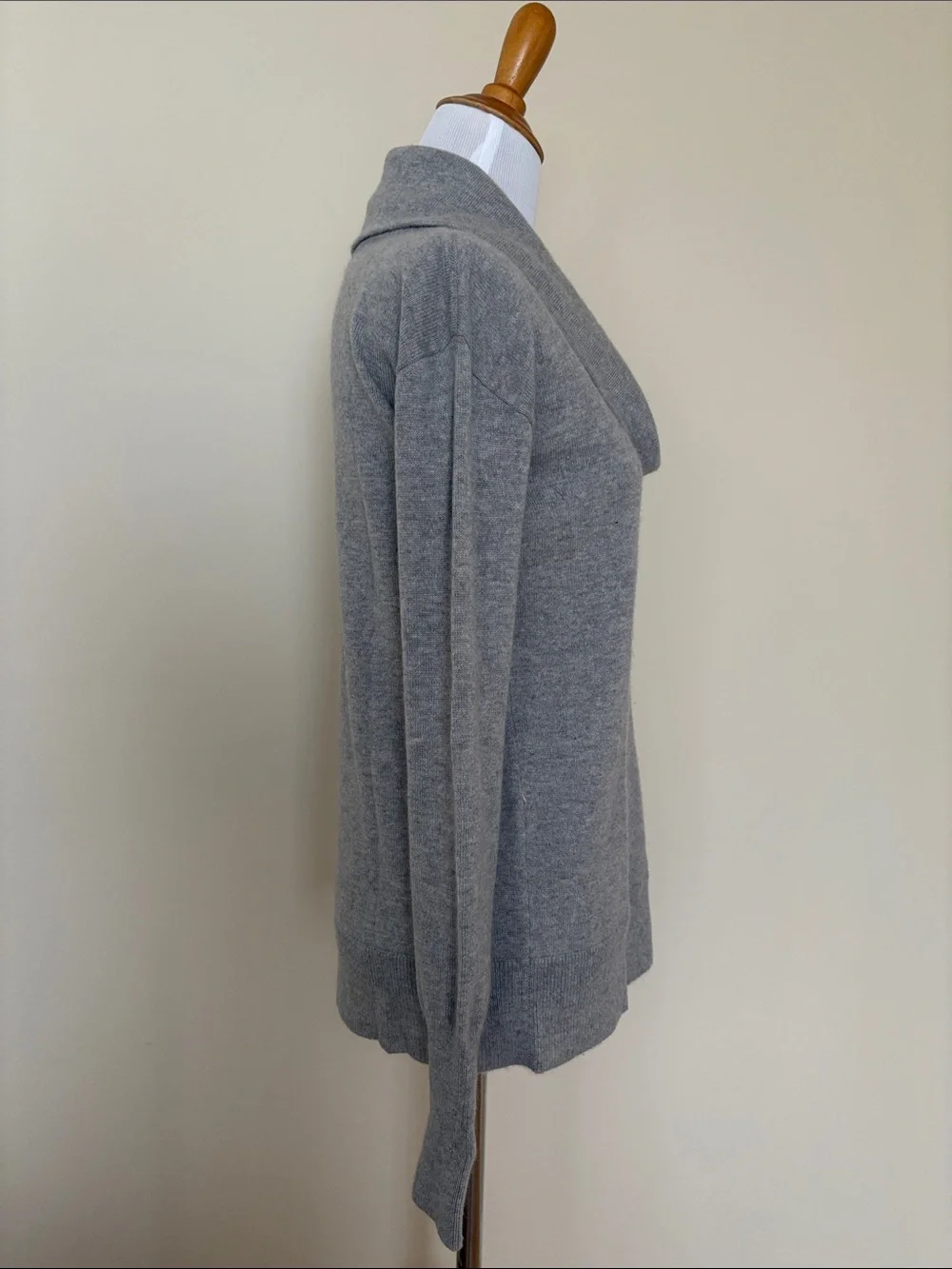 J. Crew Light Gray Cashmere Cowl Neck Sweater